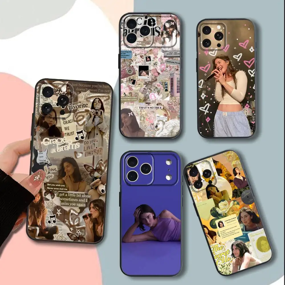 

G-Gracie A-Abrams-ES Singer For iPhone 11,15,16,14,13,17,12,Pro,SE4,Plus,E,Max,Air,Mini Black Shockproof soft Cover Phone Case