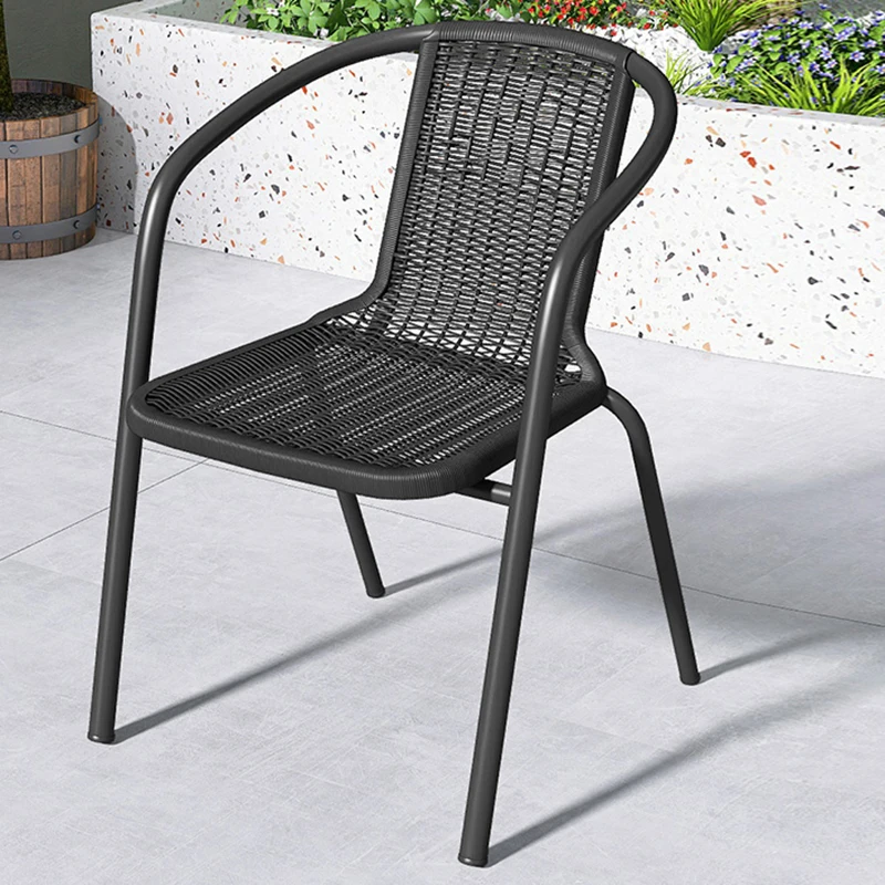 Pvc Plastic Waterproof Garden Chairs Italian Style Modern Park Black Garden Chairs Outdoor Industerial Mueble Jardin Furniture