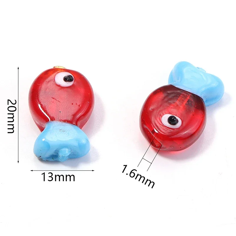 1 قطعة 13X20mm الأسماك على شكل الخرز الزجاج فاصل فضفاض حبة لصنع المجوهرات النتائج سوار ذاتي الصنع إكسسوارات عقد