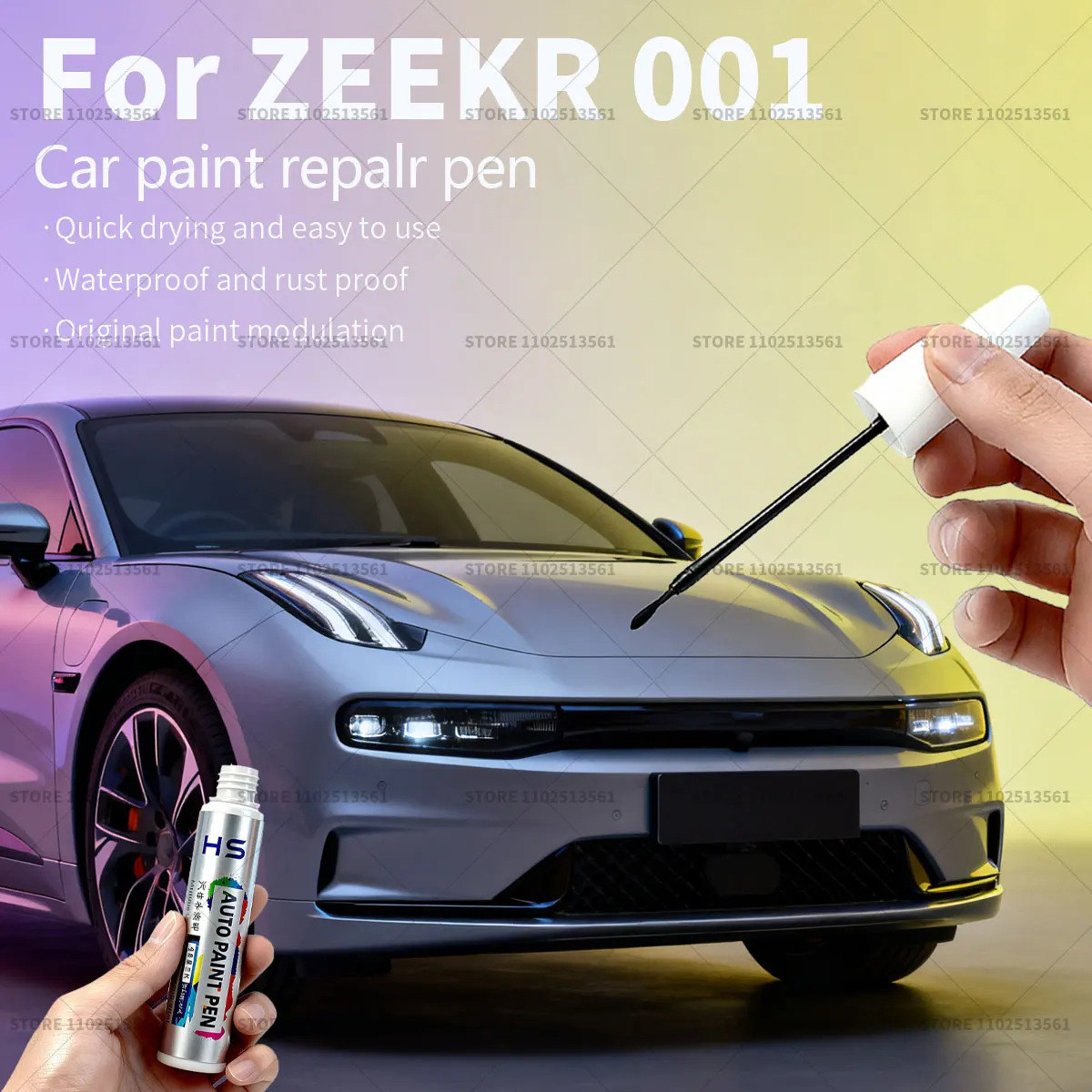 

Ручка для ремонта автомобильной краски для ZEEKR 001, средство для удаления царапин, сделай сам, автоаксессуары, зеленый, 143 синий, 100, фиолетовый, J05, черный 110717, красный