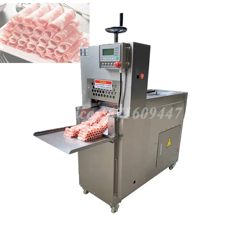 Automatic Electric Meat Slicer Stainless Steel Mutton Rolls Cutter Lamb Beef CNC Double Cut Lamb Roll Machine