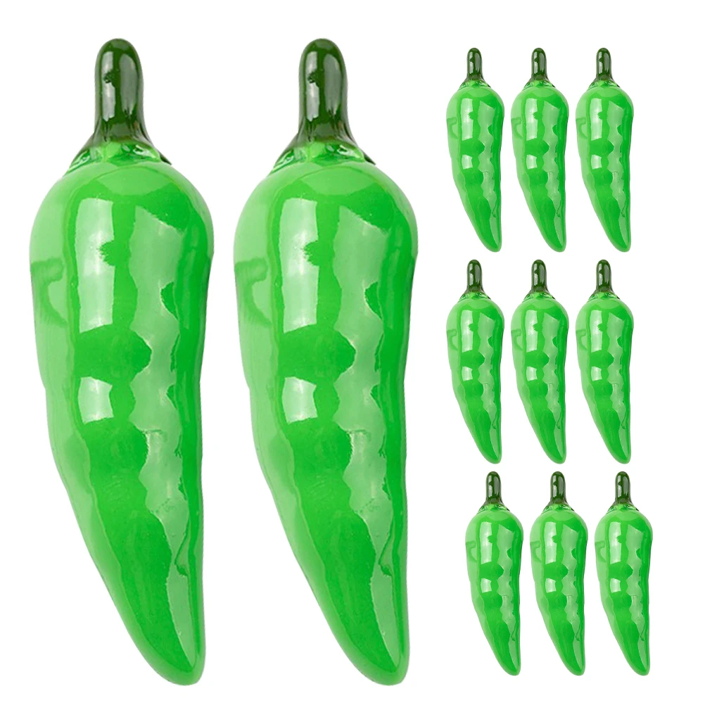 

25pcs Mini Green Peppers Yellow Lifelike Chili Models Decorations Fake Realistic Veggies Artificial Vegetables Home Decor