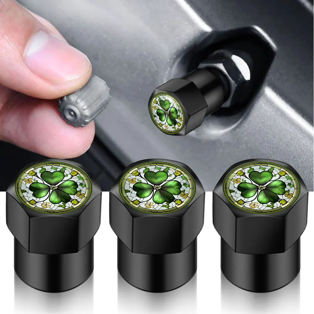 4-шт-универсальные-автомобильные-колеса-шток-клапана-воздушные-колпачки-для-шин-автомобильные-аксессуары-для-lucky-charm-четырехлистный-клевер-форма-автомобиля-Стайлинг