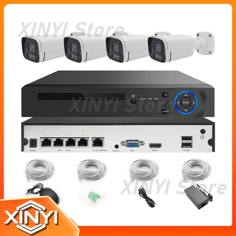 New Hotselling 4K 8.0MP 4CH POE IP Camera Face Detection Cctv System for Surveillance Security