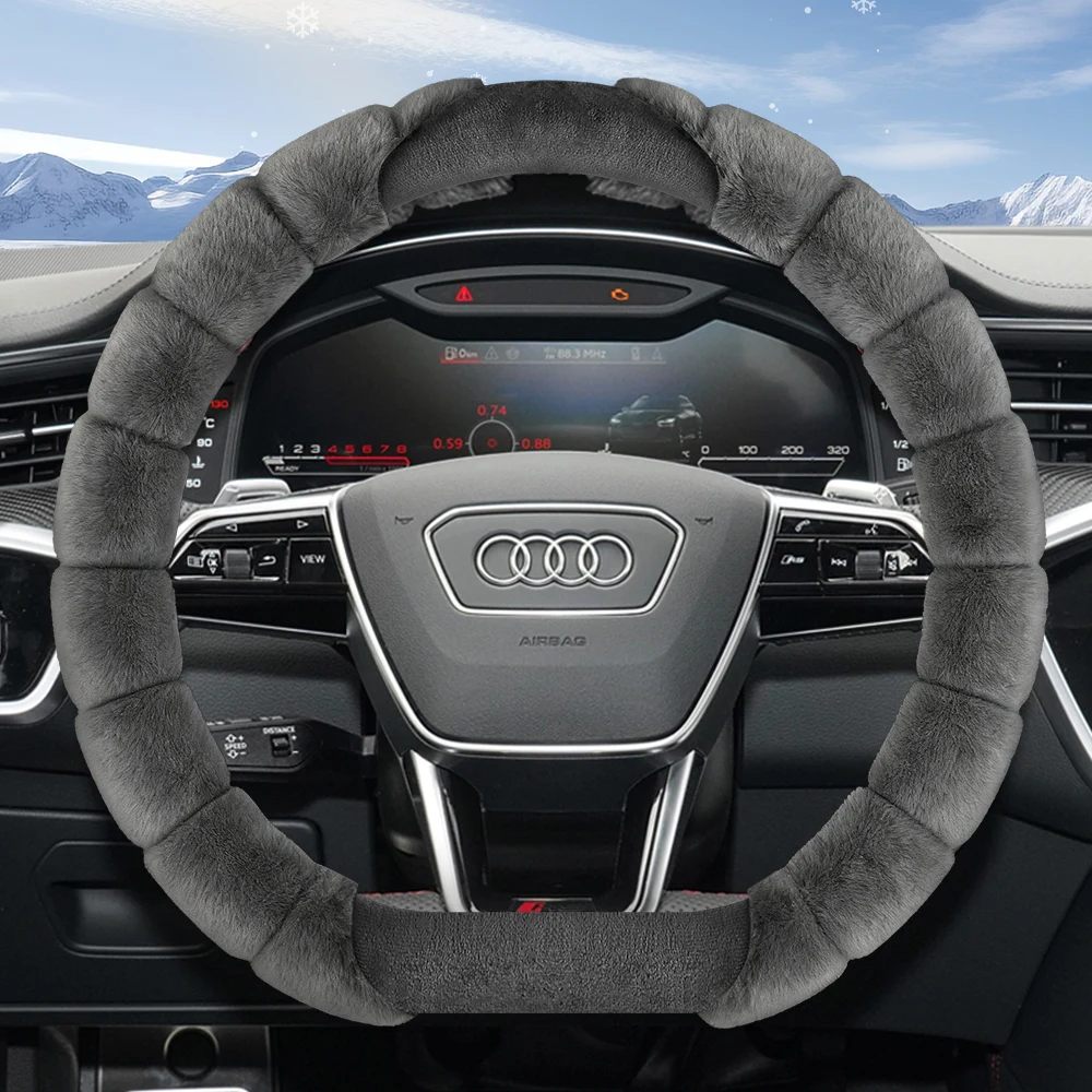 

Подходит для плюшевого чехла на руль Audi, модный зимний противохолодный и теплый нескользящий защитный чехол для Q5 Q3 A4 A6 Q7 Q8 Q4 Q6 E-Tron A3 A5 A7 Q2 и других моделей, черный и серый ​ Белый Фиолетовый