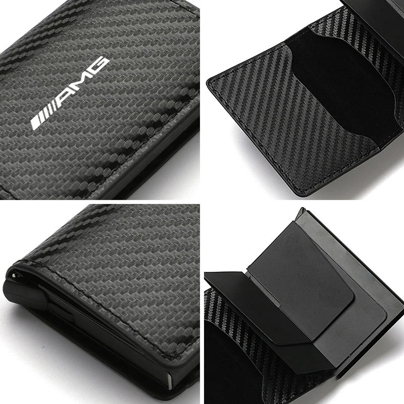 Car Carbon Fiber Card Holder Wallet Bank Cardholder For Mercedes Benz AMG W204 W205 W203 W211 W212 W213 W201 W210 W202 W220 W221