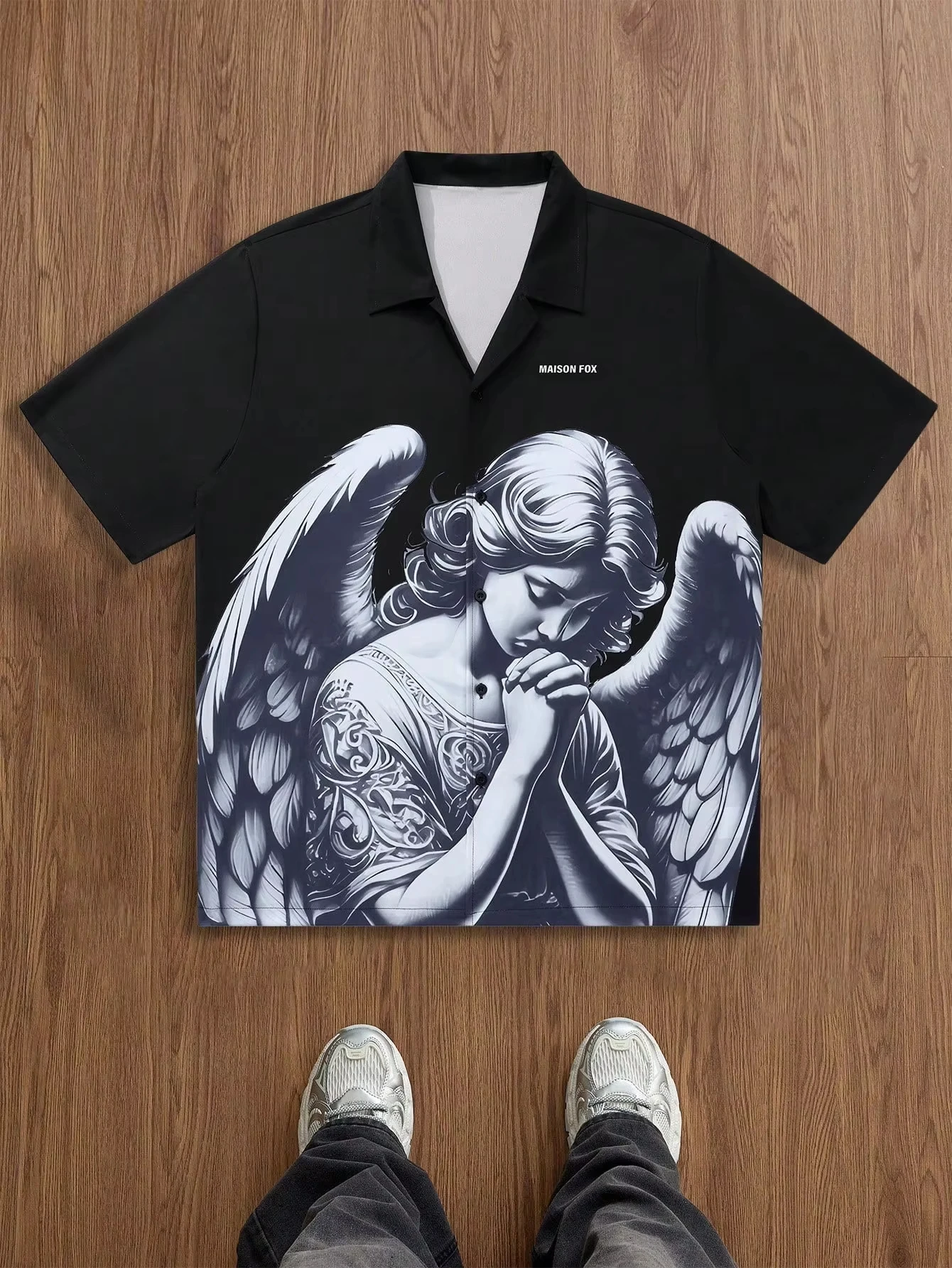 

2026 Summer New Style Men's Short-Sleeved Shirt with 3D Flower Pattern Print Street Casual Fashion Comfortable and Soft