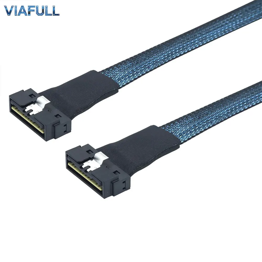 PCIe SlimSAS LP 8X to 8X Cable, SFF-8654 8i to 8i Low Profile 74PLP Silver Plated BVR Wire Harness for Server Network Module