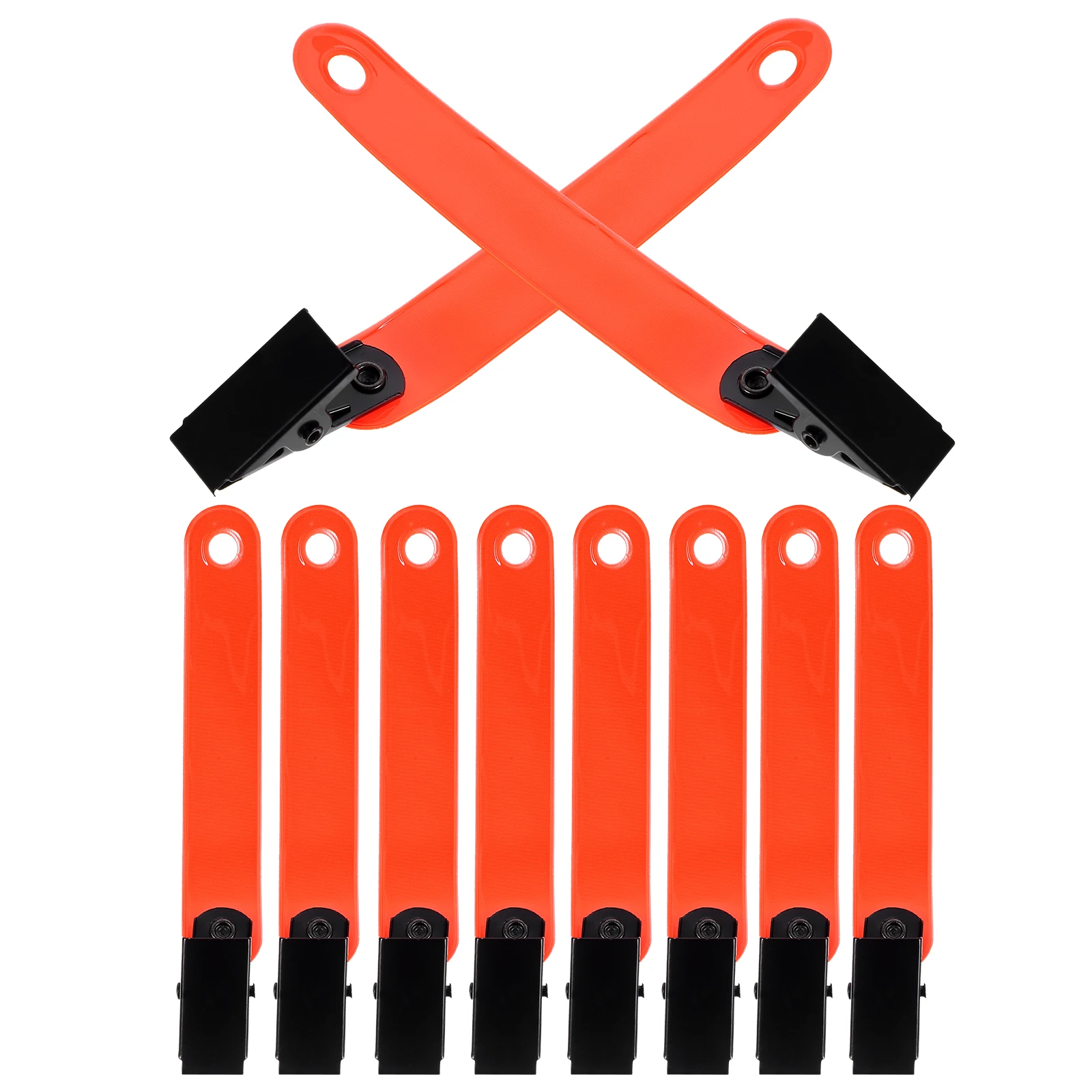 

12pcs Fluorescent Band Clip Resilient Waterproof Outdoor Safety Trail Marking Reflective Clips Camping Hiking Accessories