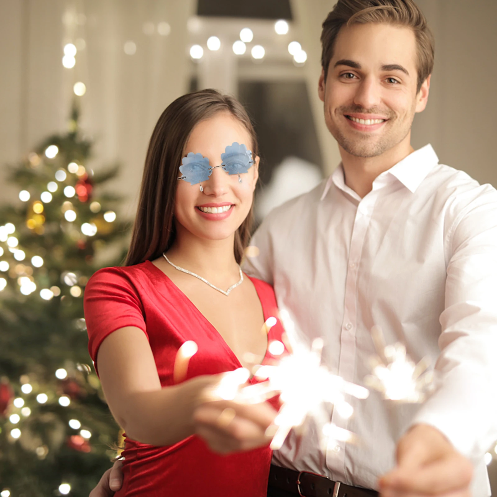 

Shell Pattern Pendant Sunglasses Lightweight Compact Size Irregular Shape Fashionable Party Photography Glasses Travel