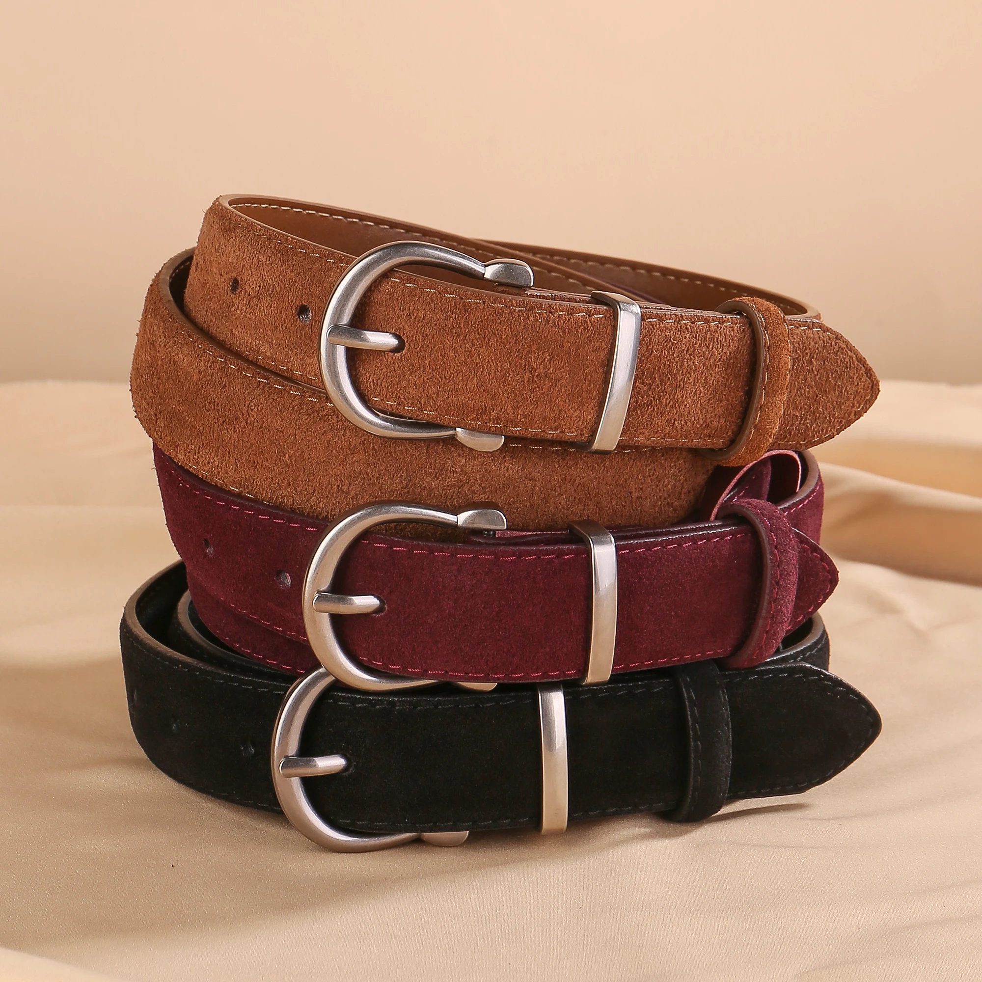 조절 가능한 여성용 벨트 빈티지 스웨이드 씬처 코르셋 벨트 바지 드레스용