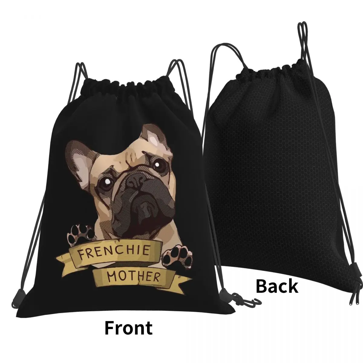 Frenchie, French Bulldog Backpacks Multi-function Drawstring Bundle Pocket Sports Bag Book Bags for Man Woman Students