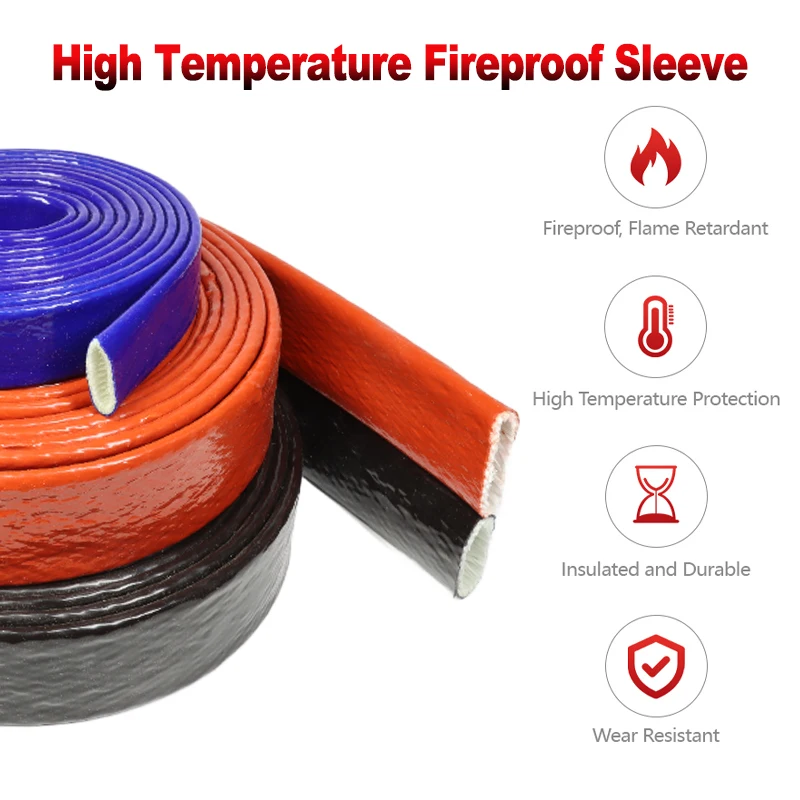 

Fiberglass Tube Silicone Resin Coated Glass Fiber Braided Fireproof Sleeve High Temperature Resistant Fire Retardant Casing Pipe