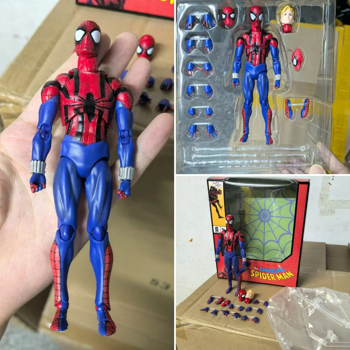 Spider-Man Action Figures Peter Parker ตัวเลข Mafex 143spider Man Ben Reilly อะนิเมะ Action Collection ของเล่นเด็กปัจจุบัน