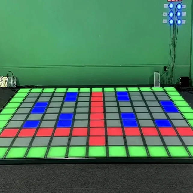 Jump Lattice Game Night Club 3d Jump Game Interactive Led Colorful Video Dance Floor Light Sensitive Led Mirror Dance Floor