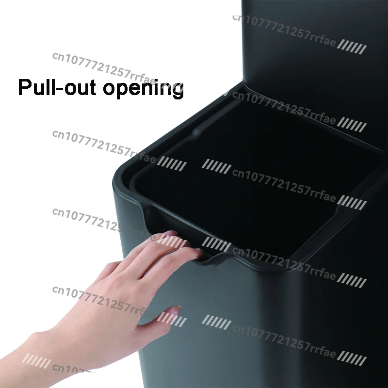 صندوق فصل النفايات سعة 60 لترًا، صندوق دواسة من الفولاذ المقاوم للصدأ مع غطاء مغلق ناعم، صندوق إعادة تدوير المطبخ مع 3 أقسام