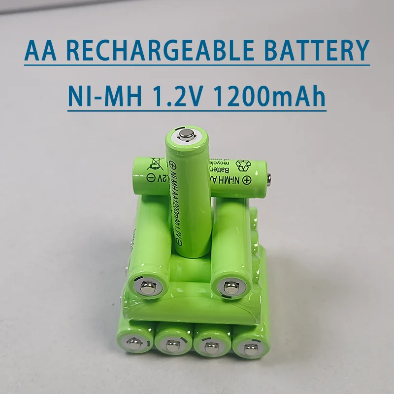 أقصى قدر من الأداء! بطاريات AA قابلة لإعادة الشحن 1.2 فولت 1200 مللي أمبير في الساعة لأجهزة التصريف العالي مثل الكاميرات ومعدات الألعاب ومصابيح LED الكاشفة.