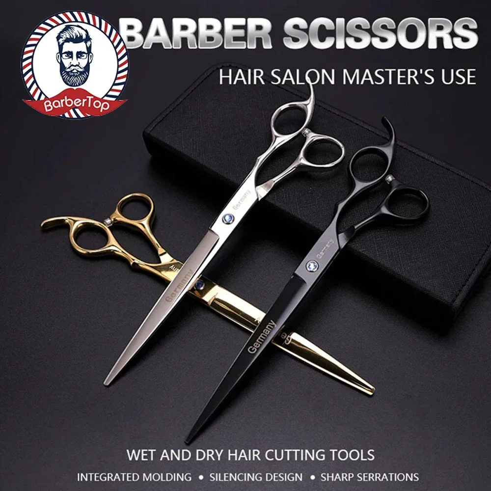 

8 Inch Hairdressing Scissors High-Quality Stainless Steel Thinning Shears Salon Flat Cuts Barber Shop Haircut Tools