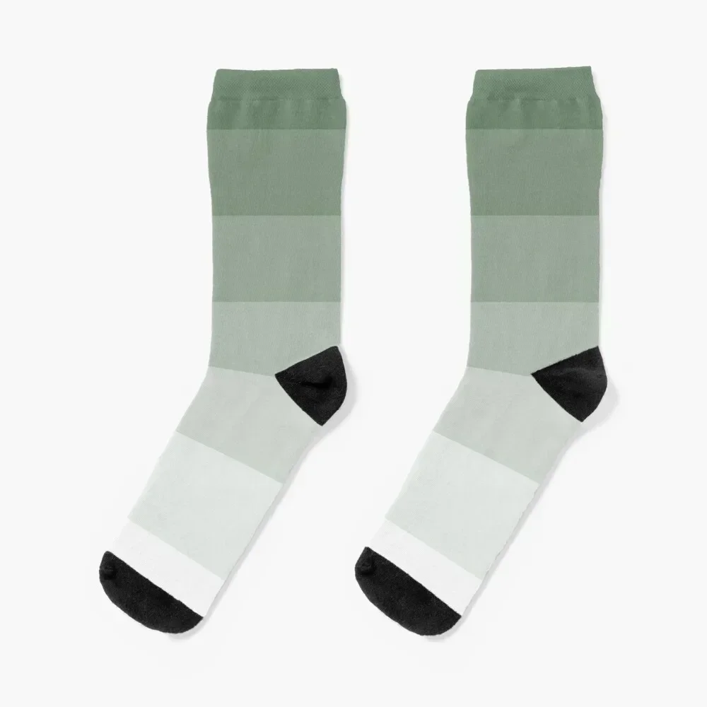 

Sage Green Ombre Stripes Socks loose Heating sock bright garter compression Socks For Man Women's
