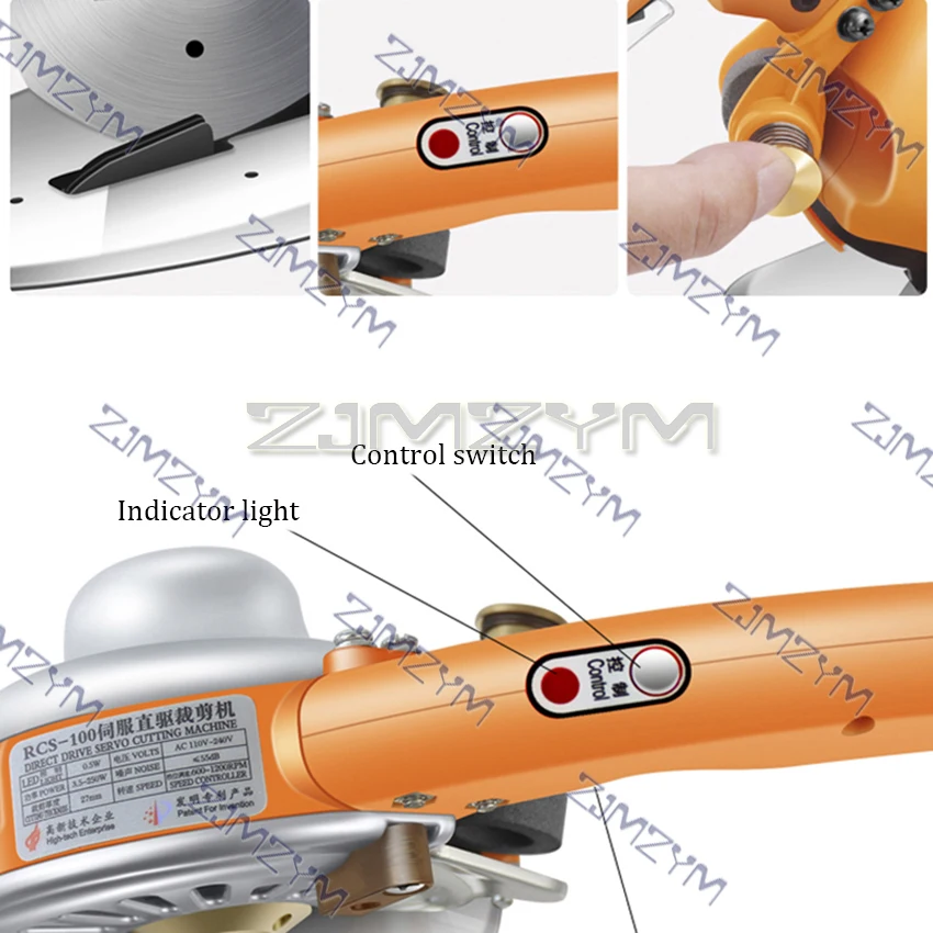 Forbici elettriche industriali lama rotonda portatile 110V-220V macchina per panno da taglio Servo silenzioso coltello rotondo elettrico ad azionamento diretto