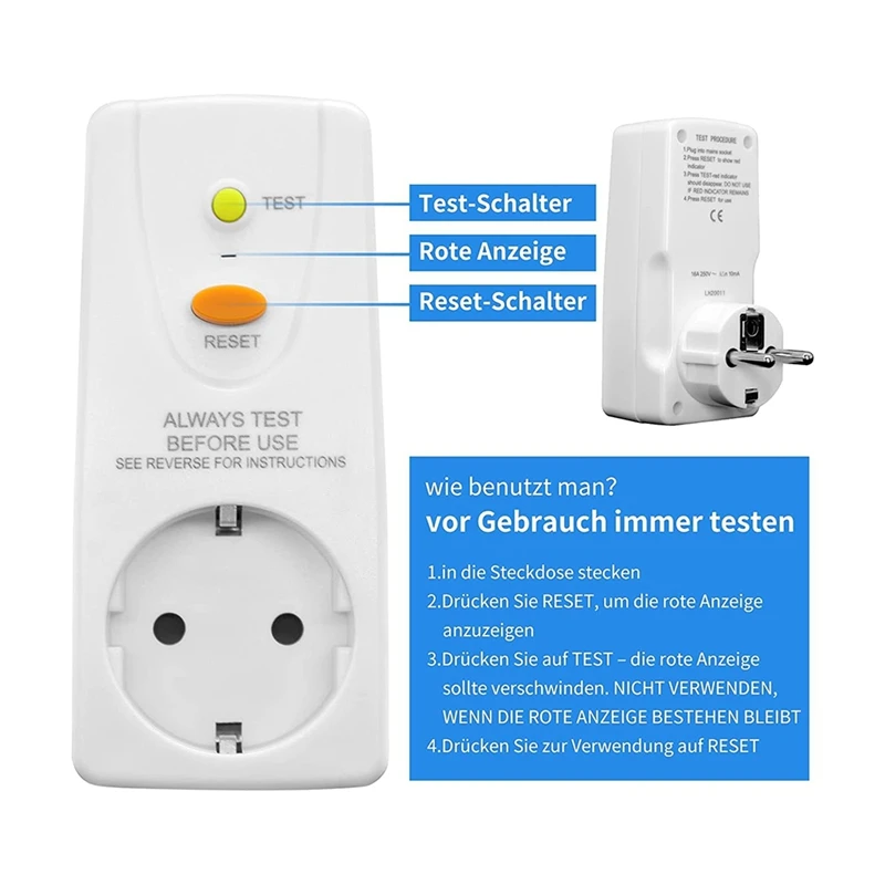 16a gfci Lecks chutz stecker rcd Buchse Home Leistungs schalter Abschalt schalter Sicherheit persönlicher Schutzst ecker eu Stecker