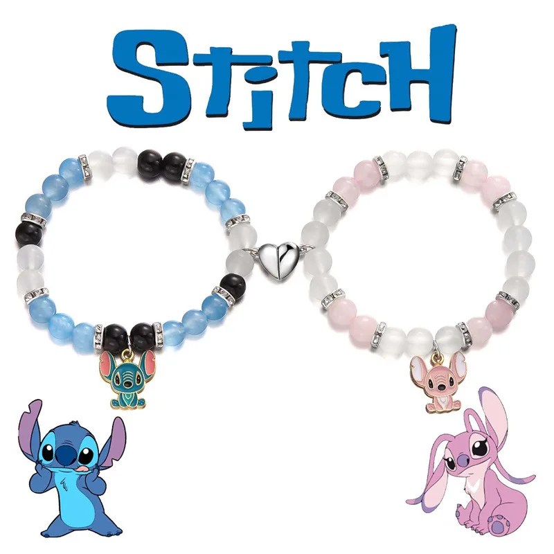 Disney Stitch Spider-Man Heart Matching Magnets Attract Charm Bracelets, Best Friends Bff, Friendship Gifts for Couples, Jewelr