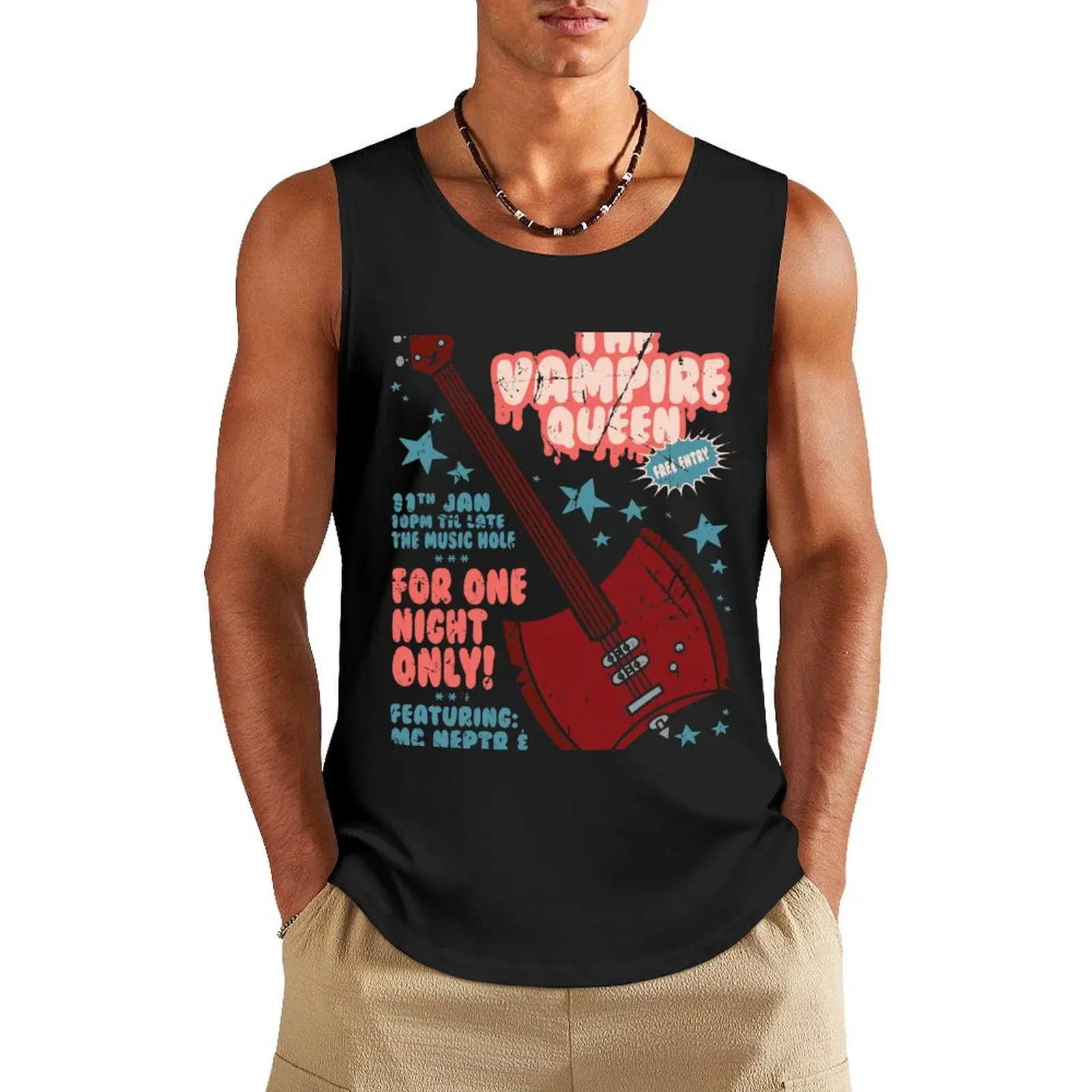 

The Vampire Queen Music Poster Tank Top Men's clothing Men's gym t-shirt Men's gym clothing