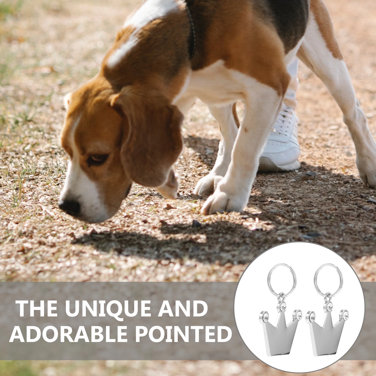 

2Pcs Pet Id Tags Zinc Alloy Crown Shape Blank Dog Name Tags DIY Engraving Small Lightweight Durable Pet Id Tag