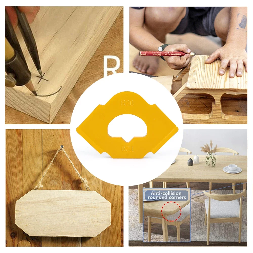 2025 جديد 6 قطعة مجموعة تهزهز الزاوية R5-R40mm ، دليل قالب توجيه بلاستيك ABS للحواف المشطوفة المستديرة والمستقيمة الدقيقة #5