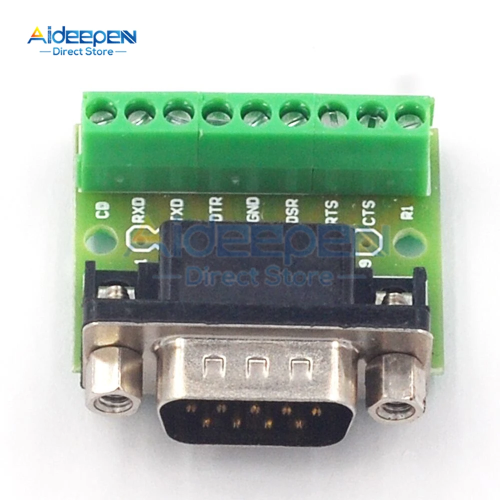 1 قطعة DB9 الذكور والإناث موصل محول المسمار محطة 9-Pin 9-Hole RS232 RS485 تحويل المجلس