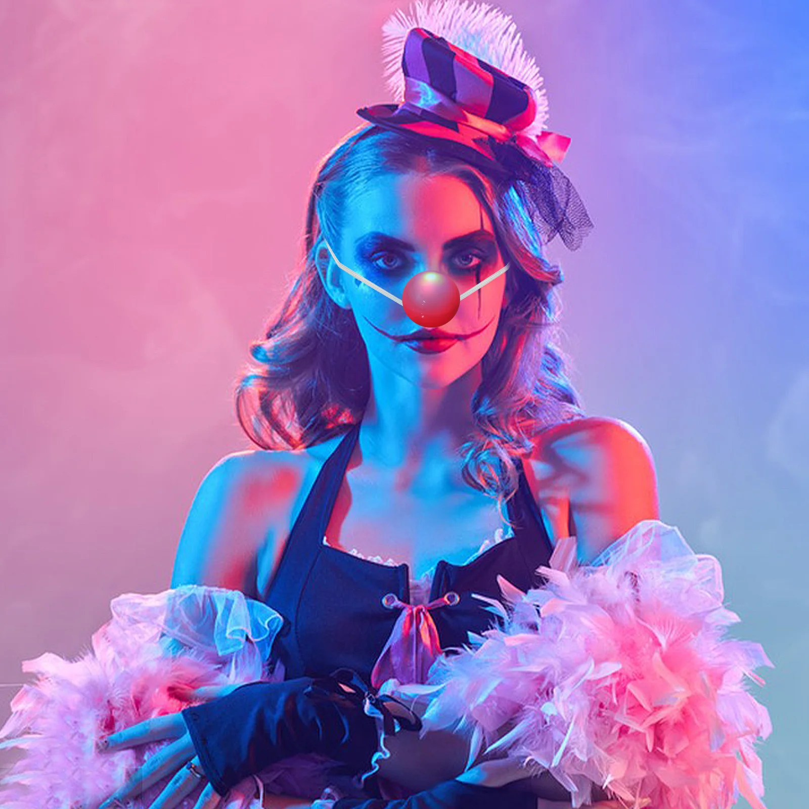 Rode Clown Neus Knipperlicht Kostuum Accessoire Plastic Circus Rekwisieten Halloween Kids Adult Feestartikelen Glow Nieuwigheid