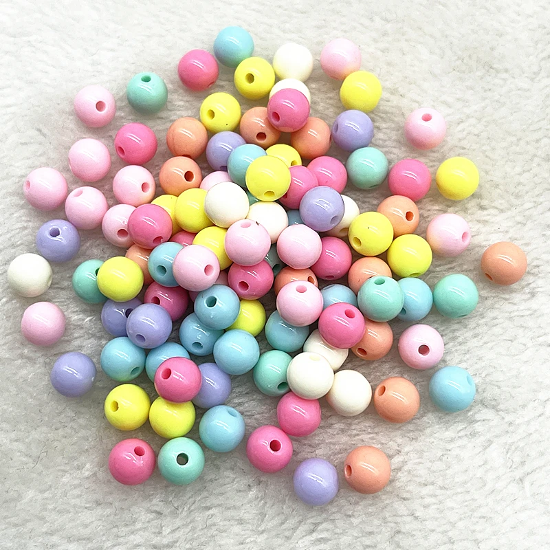 4/6/8mm Round Charms Acrylic Beads Loose Spacer Beads for Jewelry Makeing DIY Handmade Bracelet Necklace