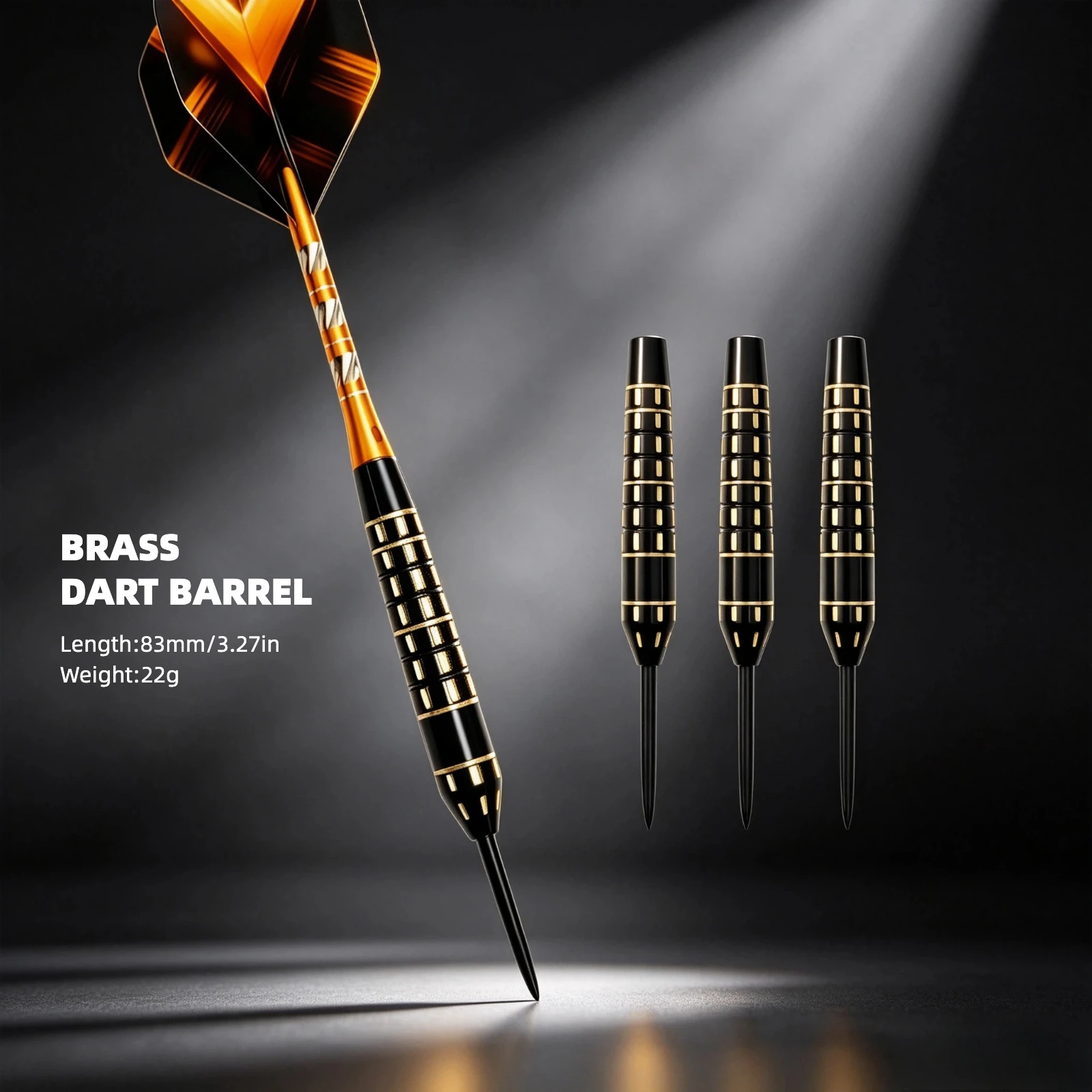 22g Copper Hard Dart Barrel, Black Gold Hard Dart Barrel Assembly Accessories, Exquisite Dart Body Craftsmanship, High-End Textu