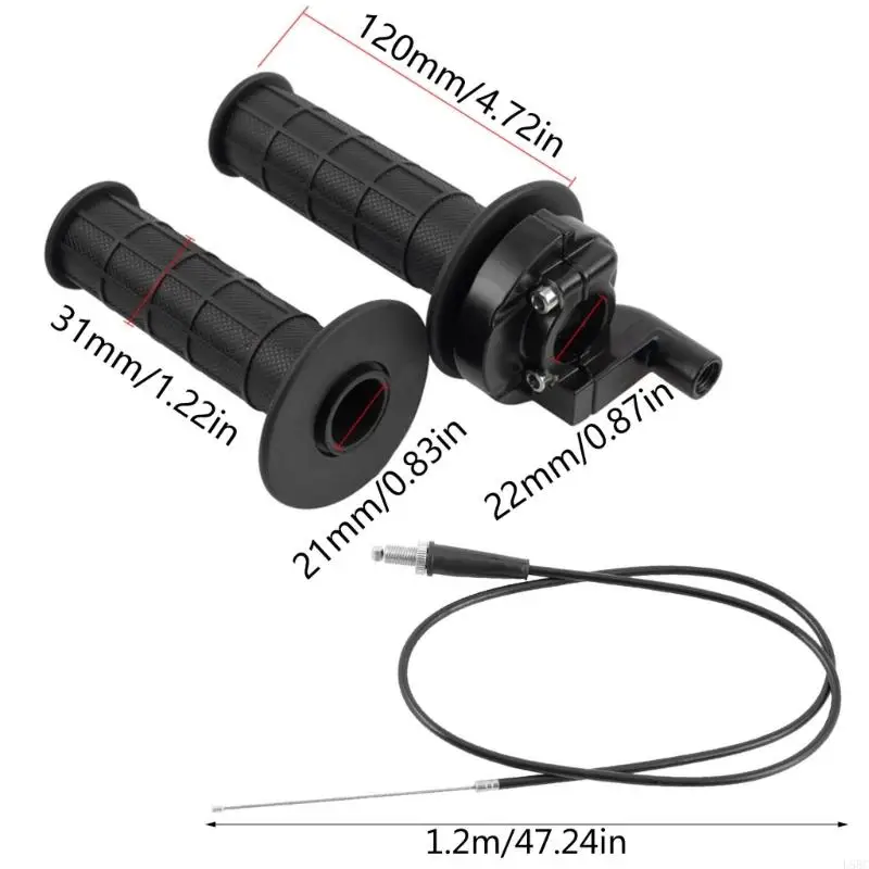 L5BC Throttle Grips & Cable لـ 50cc 110cc 125cc 150cc 250cc الدراجة الترابية Quad Atv Twist مقبض مقبض مقبض مقبض وكابل عازمة