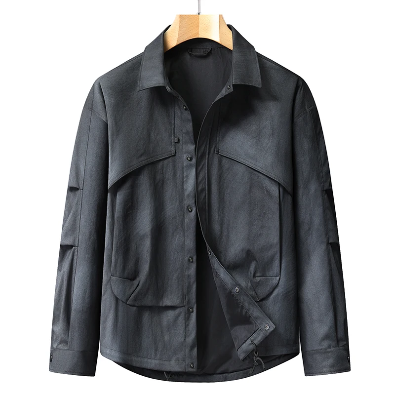 

High Quality Men's Casual Jackets Oversized 3XL-8XL 2026 Spring Autumn Loose Tie Dye Lapel Button Coats Streetwear Tops Clothing