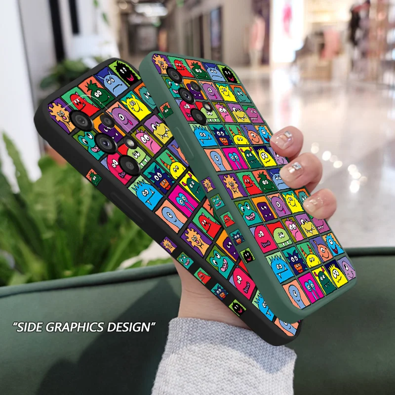 Square Monster Case For Samsung Galaxy A73 A53 A33 A23 A13 A03 A72 A52 A52S A32 A22 A12 A02 A02S A71 A51 A31 A21S 4G 5G Cover