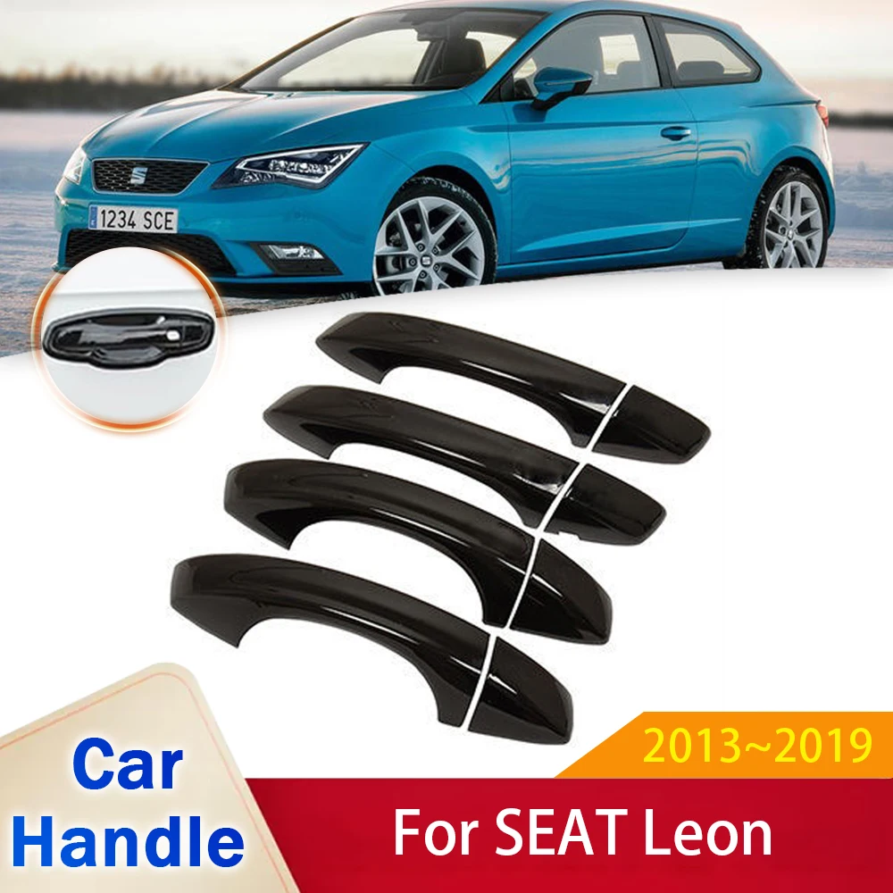 

Fit for SEAT Leon MK3 3 5F 2013~2019 Gloss Black Door Handle Cover Trim Styling Stickers Car Exterior Accessories 2016 2017 2018