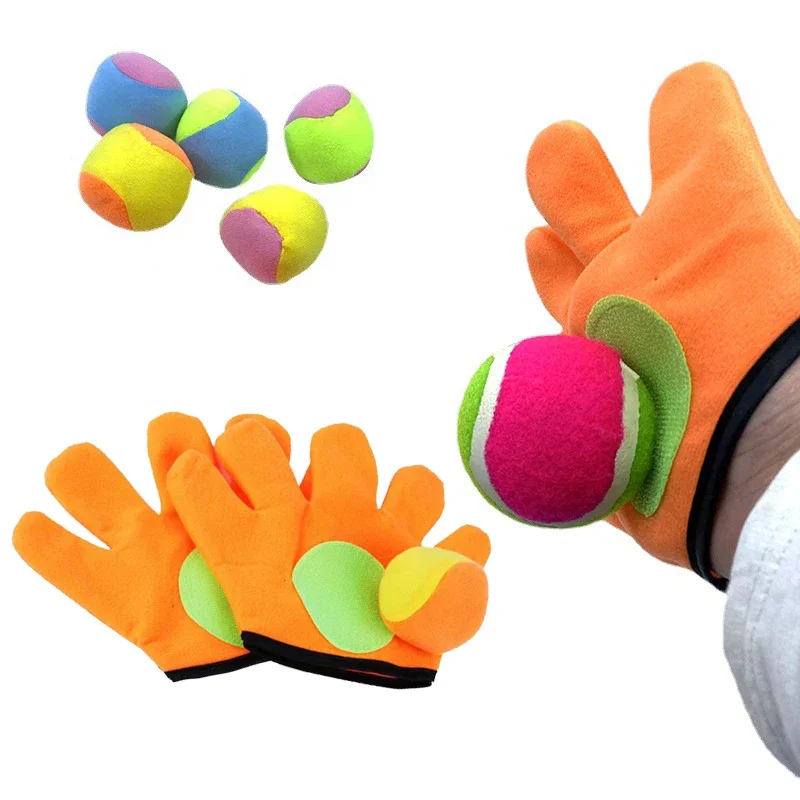 1 Set Kids Sucker Sticky Ball Toy Outdoor Sports Catch Ball Game Set Throw and Catch Parent-Child Interactive Outdoor Toys