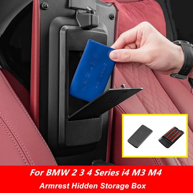 

Центральная консоль автомобиля, подлокотник из АБС-пластика, скрытый ящик для хранения, органайзер, модифицированная отделка для BMW 2, 3, 4 серии i4 M3 M4, аксессуары для интерьера