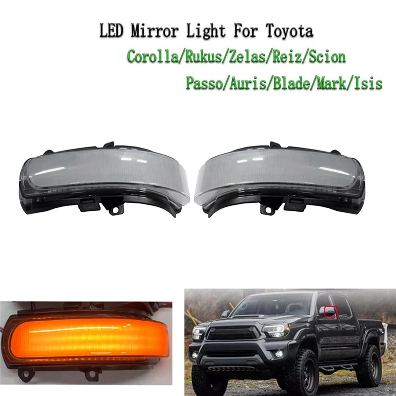 1Pair Rearview Mirror Turn Signal Light For Toyota Corolla Rukus Zelas Passo Auris Scion Side Mirror Indicator Lamp