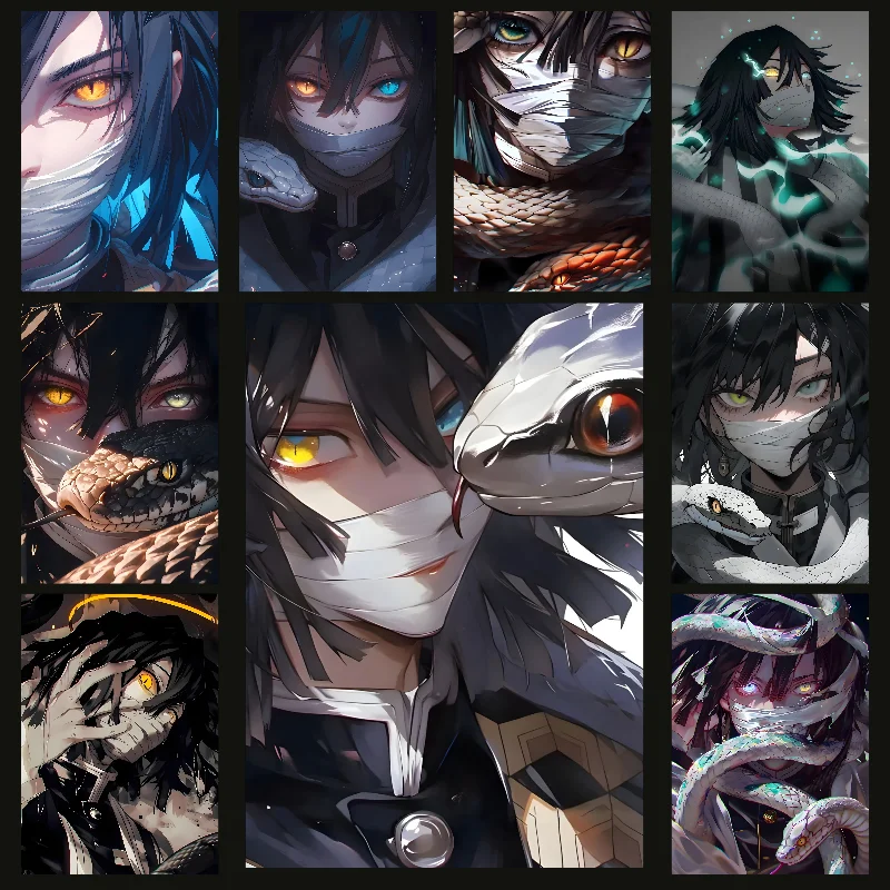 Anime Obanai Demon Slayer Poster Self-adhesive Art Waterproof Paper Sticker Coffee House Bar Room Wall Decor