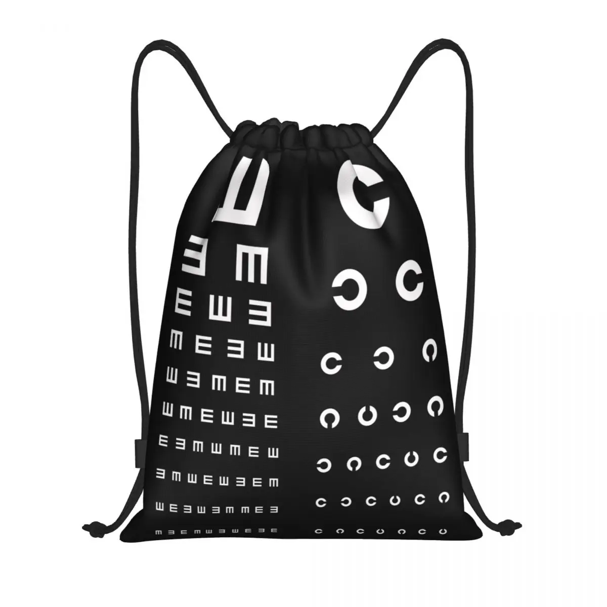 Custom Snellen Eye Chart Drawstring Backpack Women Men Gym Sport Sackpack Foldable Optometrist Doctor Gift Training Bag Sack