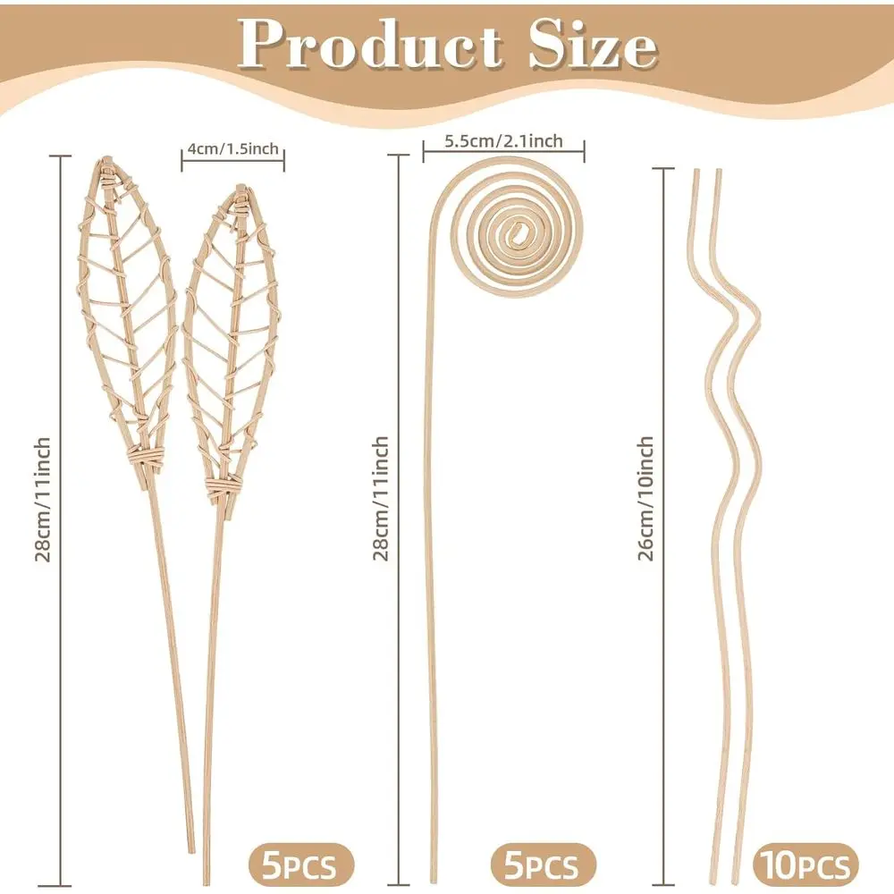 20PCS Rattan Reed Diffuser Sticks Natural Rattan Wood Essential Oil Diffuser Sticks, Keep Fragrance Scent for Home, Living Room,
