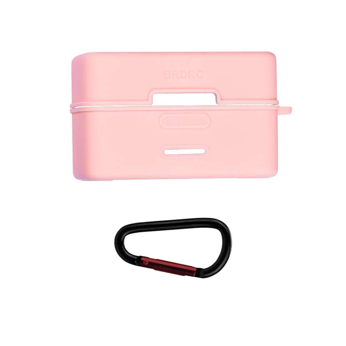 حافظة حماية من السيليكون المقاوم للخدش من BRDRC، واقي ميكروفون لاسلكي لحقيبة شحن DJI Mic Mini باللون الوردي