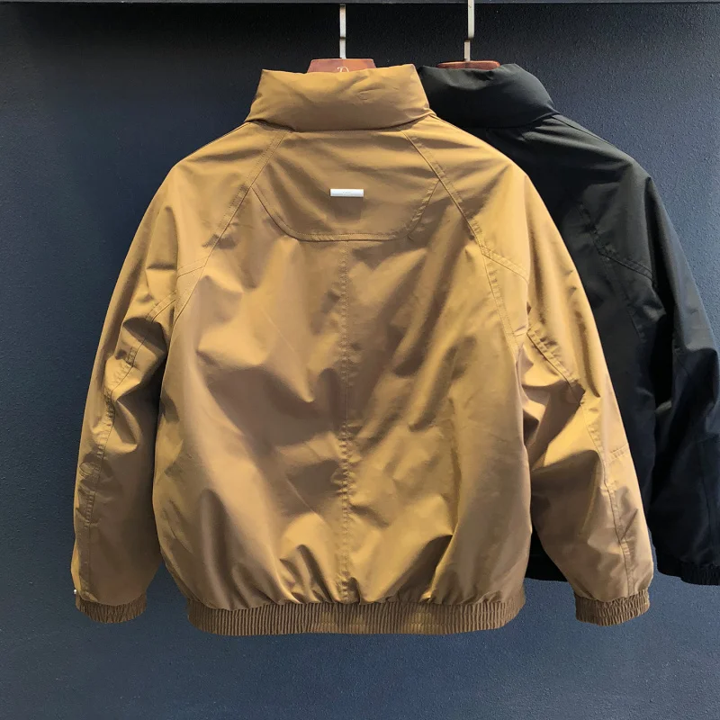 2025 new stand up collar workwear style down jacket men's warm jacket winter fashion versatile trend high-end outdoor clothing