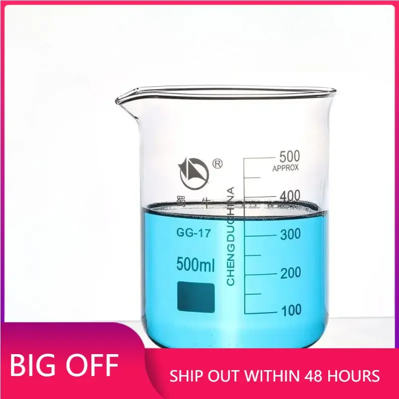 

5ml 10ml 25ml 50ml 100ml 150ml 200ml G3.3 Borosilicate Glass Low Form Beaker Chemistry Lab Heavy Wall
