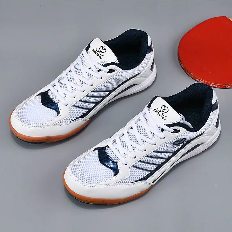Professioanal Men Tennis Sneakers Breathable Table Tennis Shoes for Women Light Tennis Training Shoes Non Slip Outdoor Sneakers