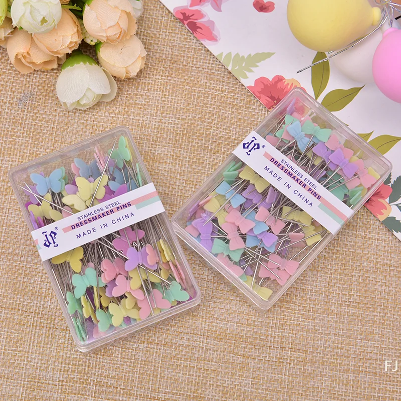 [YU]100Pcs/lot Sewing Accessories Patchwork Pin With Box DIY Button Head Pins DIY