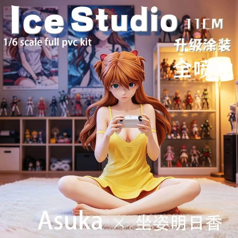 11,5cm Asuka Sitzende Pose Anime-Figur PVC-Statue Desktop-Ornament Heimdekoration Sammlerstück PC-Gehäuse-Deko Spielzeug Geschenk