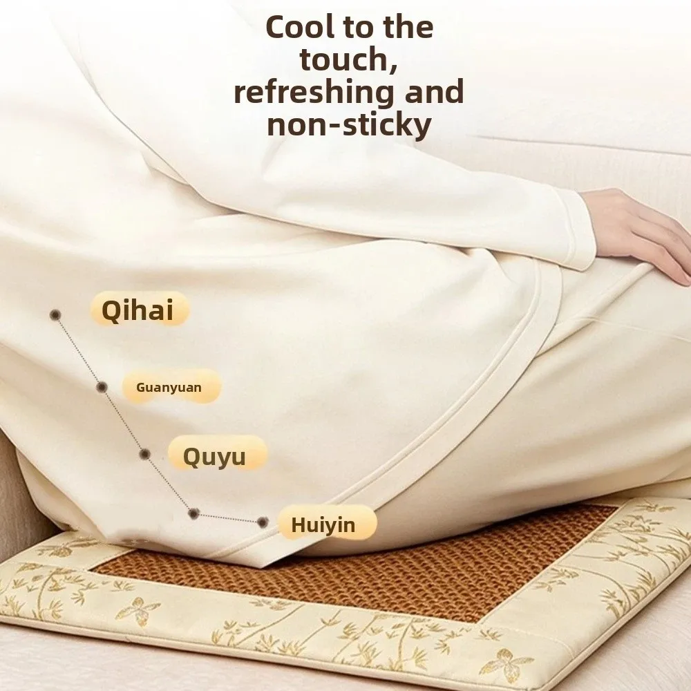 Thickened Summer Cooling Mat Japanese Style Non Slip Rattan Weaving Seat Cushion Square Breathable Window Pad Summer